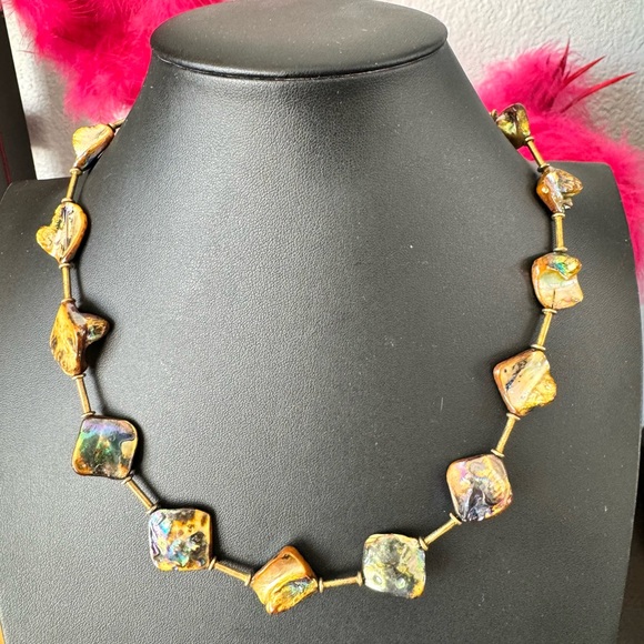 Artisan Jewelry - Diamond Shell and 925 Silver Necklace